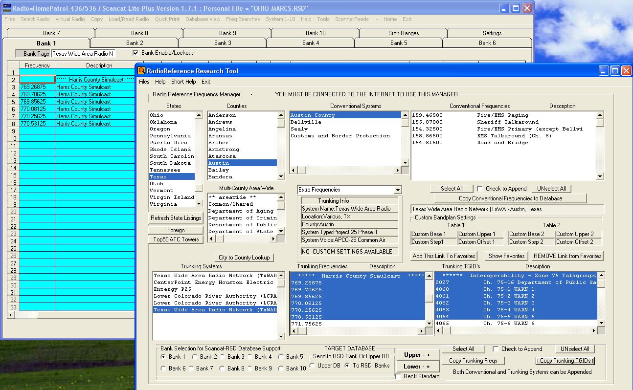 scanner radio programming software